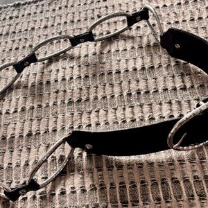Brighton Black Leather Belt with Silver Oval Link Accents